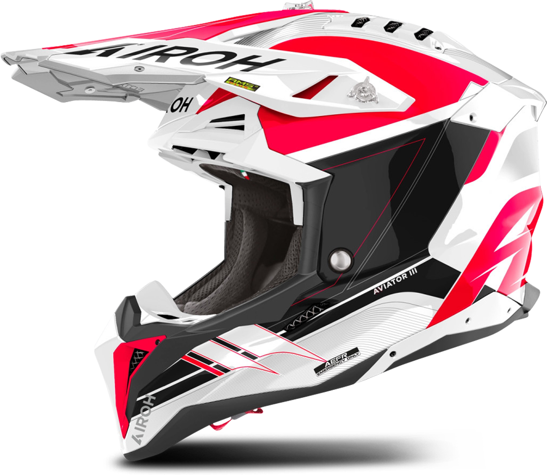 Airoh Casco de Cross  Aviator 3 Saber Rojo Brillante