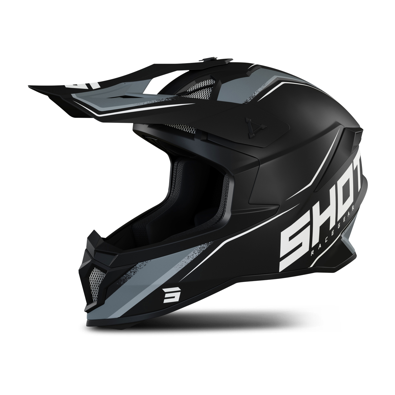 Shot Race Gear Casco de Cross Shot Lite Prism Negro-Blanco