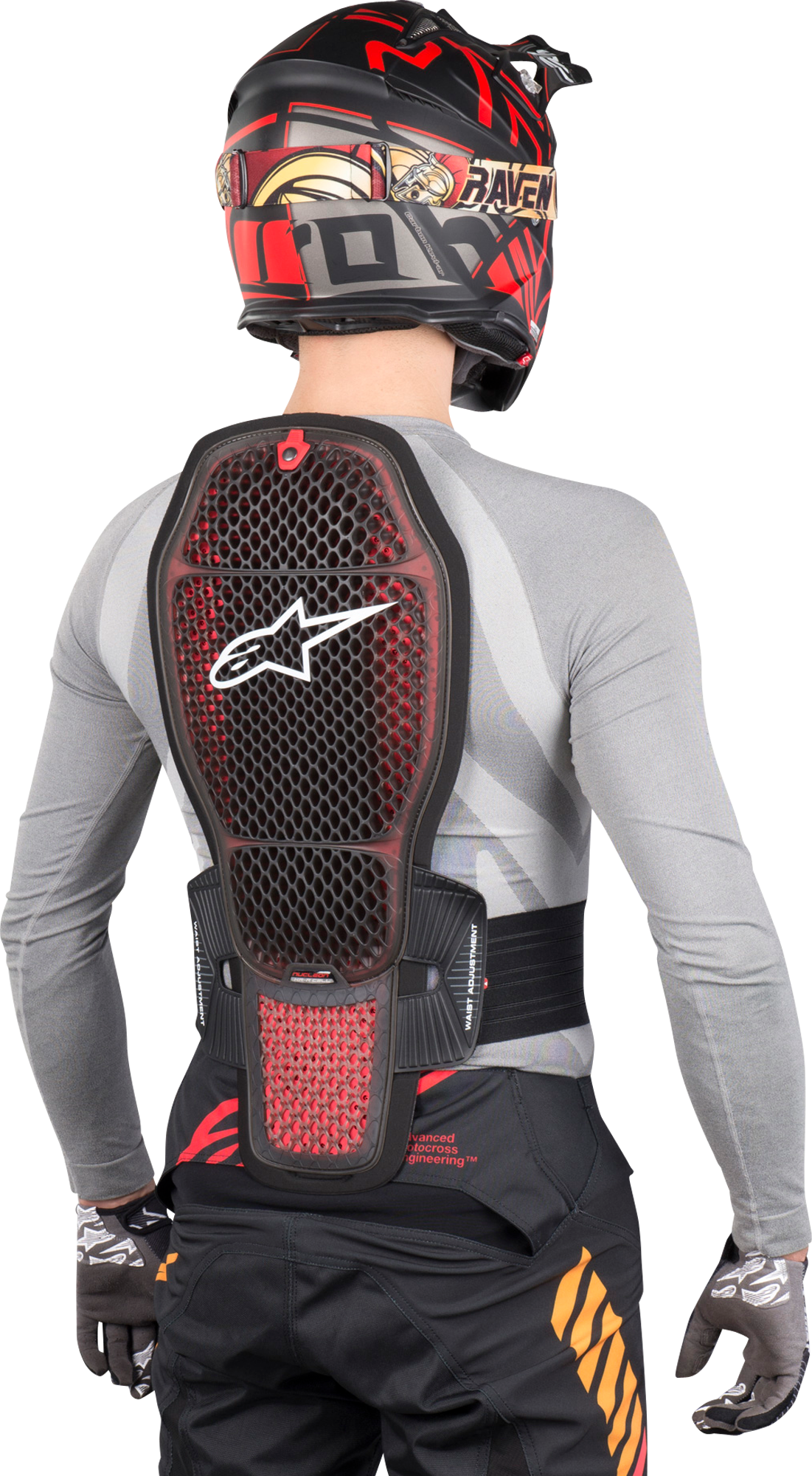 Alpinestars Espaldera  Nucleon KR-R Celli Transparente-Rojo-Negro