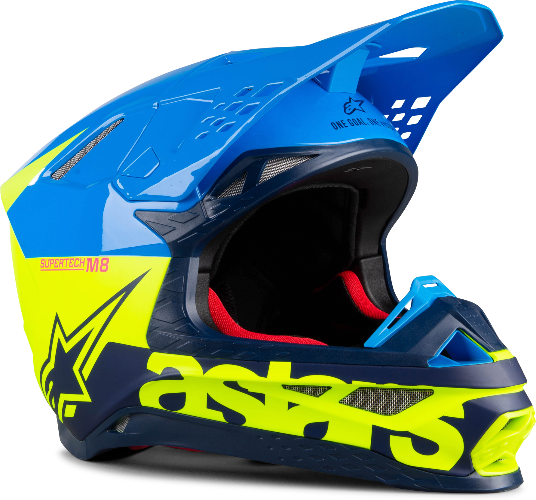 Alpinestars Casco de Cross  Supertech M8 Mips® Radium Amarillo Fluo-Aqua-Azul marino