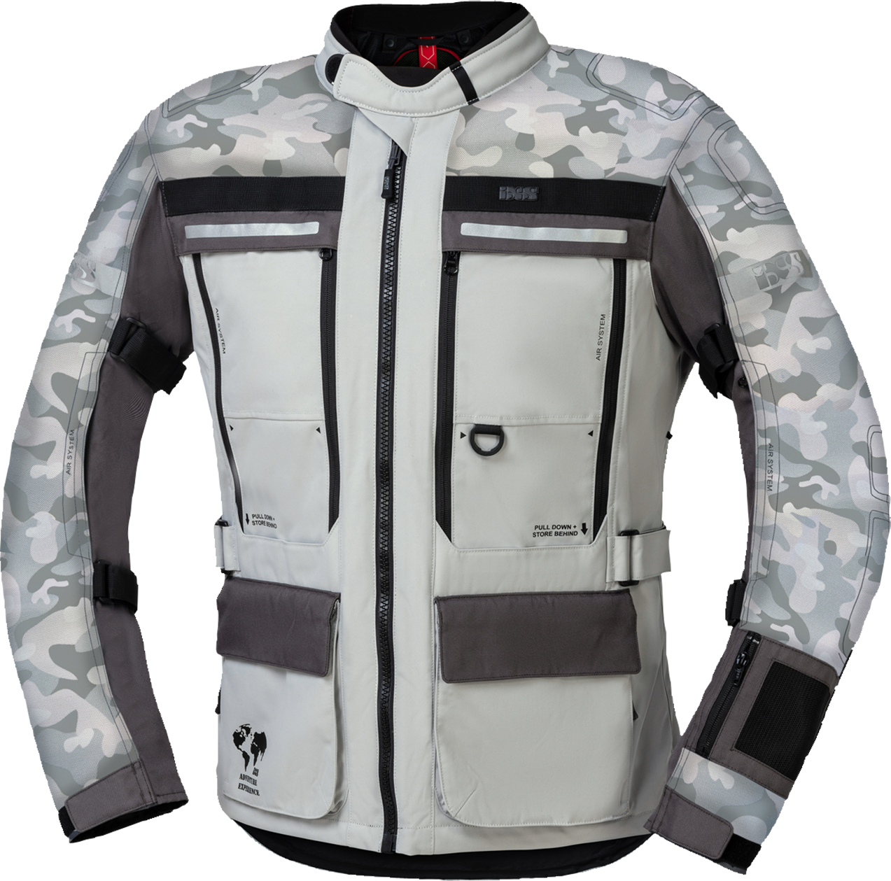 iXS Chaqueta de Moto  Montevideo-Air 3.0 Gris Claro-Camuflaje