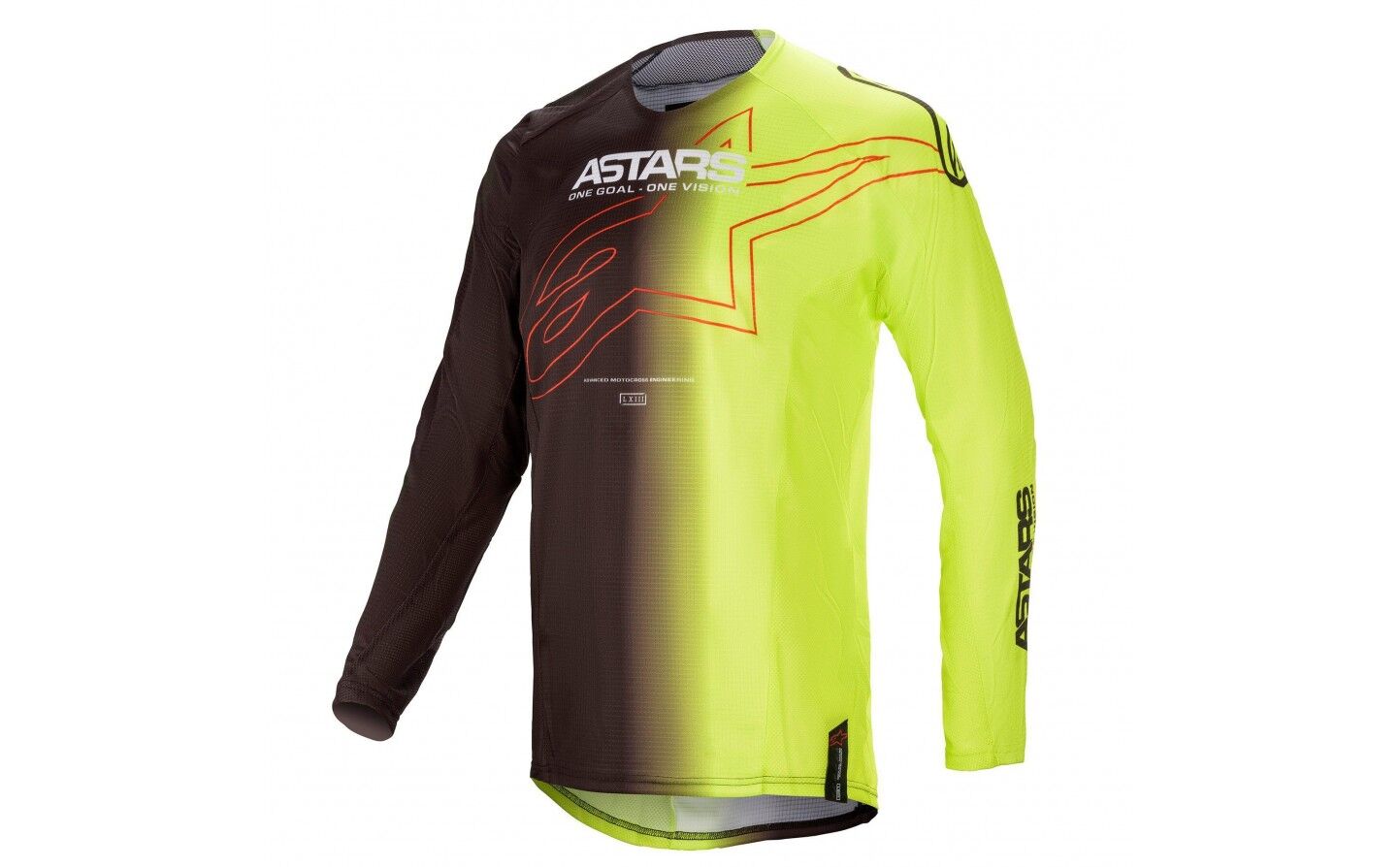 Camiseta Alpinestars Techstar Phantom Negro Amarillo  3760121-155
