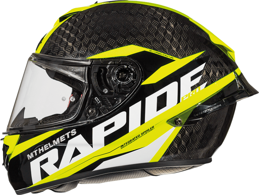 MT Helmets Casco Integral Infantil Mt  Rapide Pro Carbon C3 Amarillo Fluor Brillo