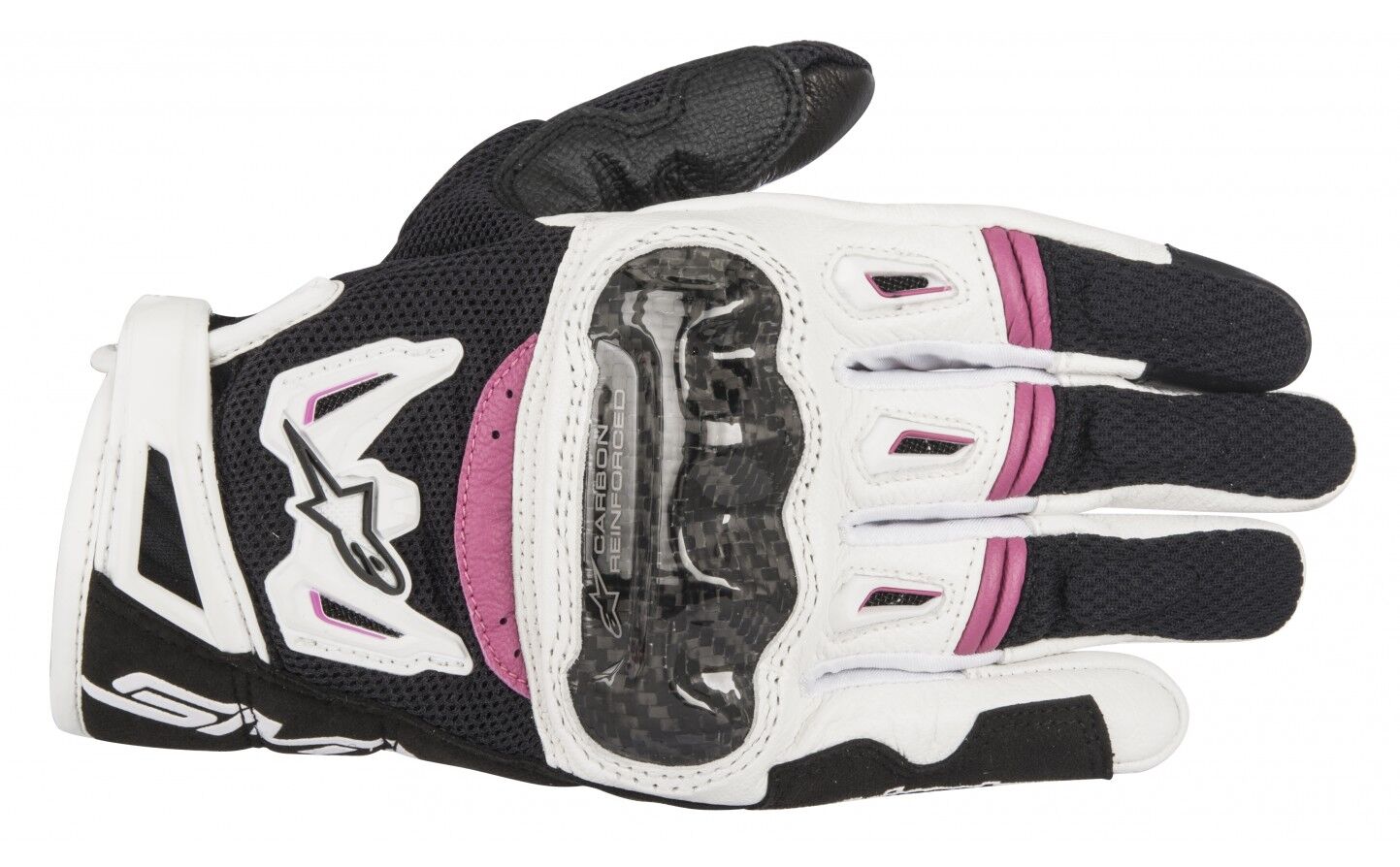 Guantes de Piel Alpinestars Stella Smx-2 Ac V2 Blanco Fucsia  3517717-1239