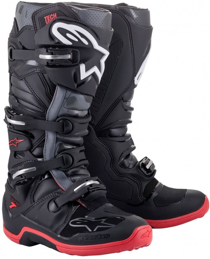 Botas Alpinestars Tech 7 Negro Gris Rojo  2012014-1153