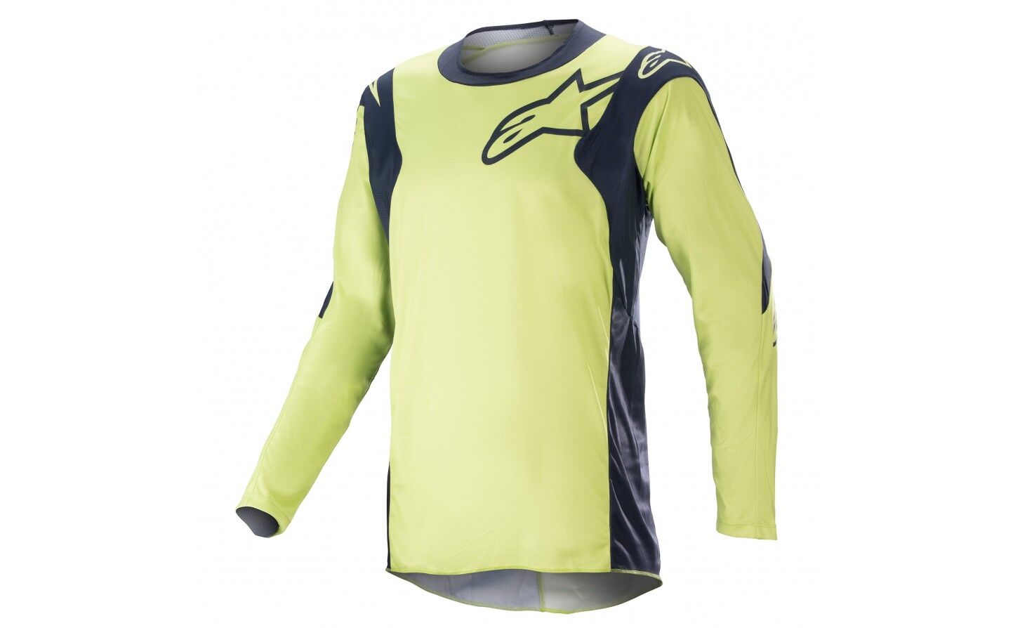 Camiseta Alpinestars Racer Hoen Night Navy Fluorrite Verde  3761323-7166