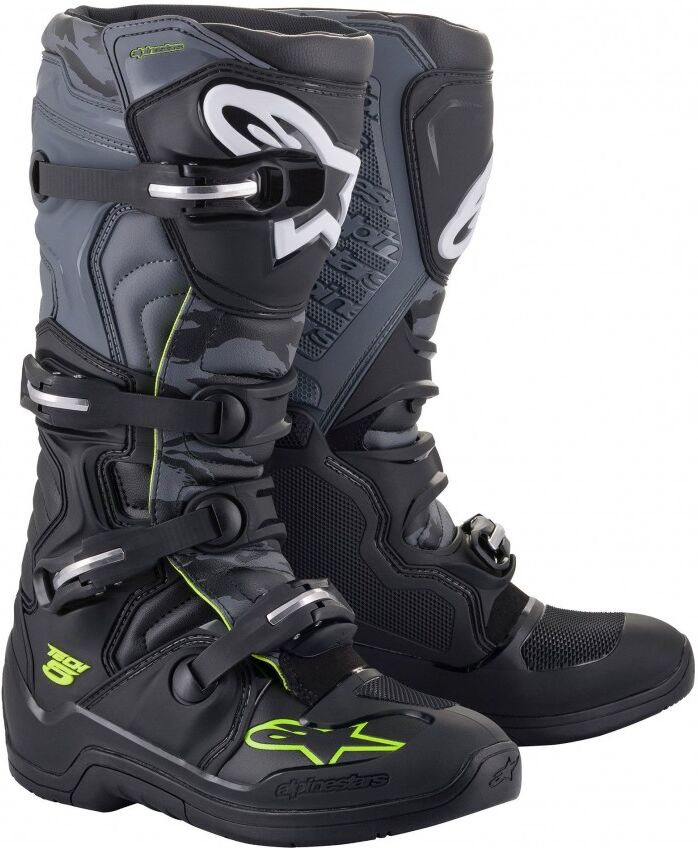 Botas Alpinestars Tech 5 Negro Cool Gris Amarillo Fluor  2015015-1055