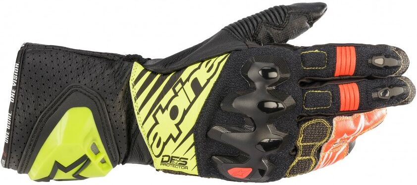 Guantes Alpinestars Gp Tech V2 Negro Amarillo Blanco Rojo  3556622-1503