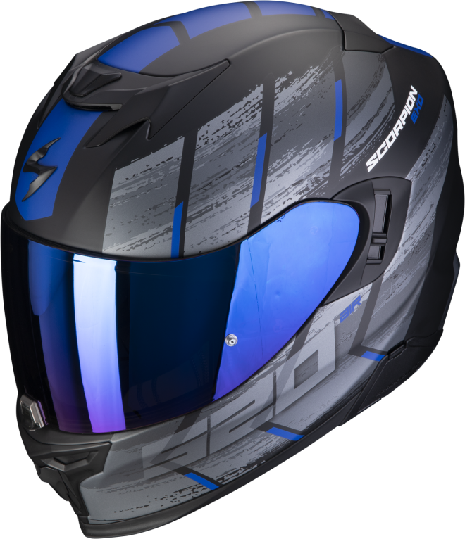 Casco Scorpion Exo-520 Evo Air Maha Negro Mate Azul  172-410-158