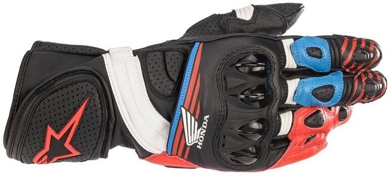 Guantes Alpinestars Honda Gp Plus R V2 Negro Brillo Rojo Azul  3556321-1317