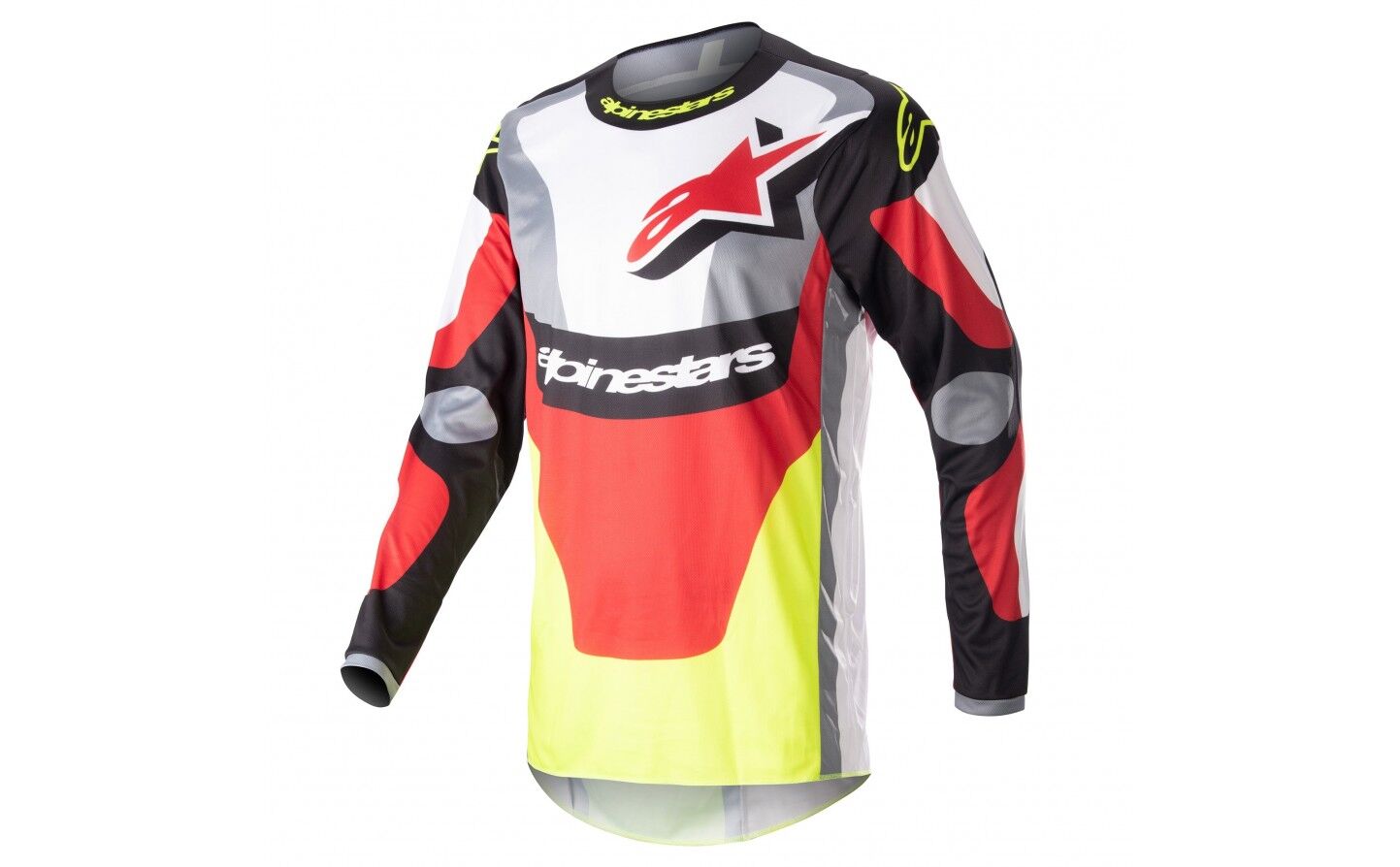 Camiseta Alpinestars Fluid Agento Negro Mars Rojo Amarillo Fluor  3762223-1125