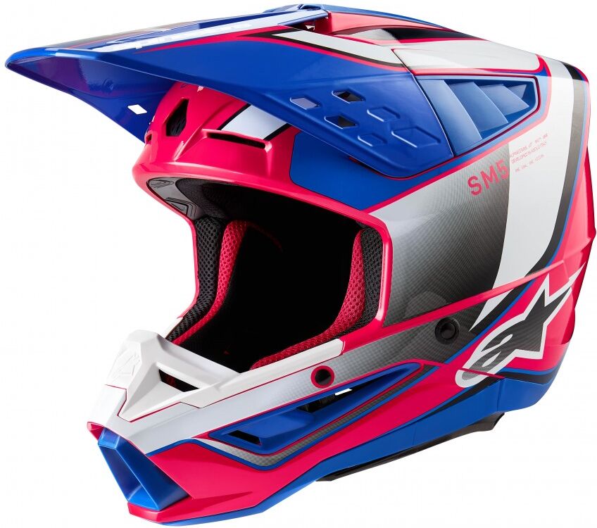 Casco Alpinestars S-M5 Sail Blanco Diva Rosa Enamel Azul Gl  8306723-2387