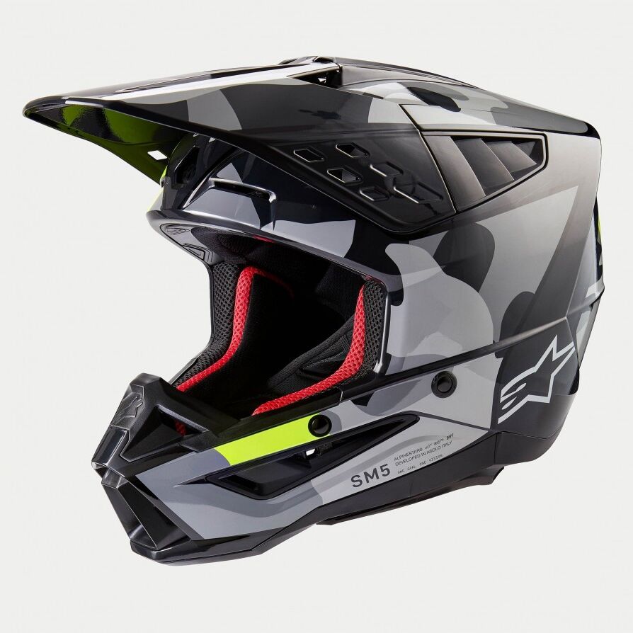 Casco Alpinestars S-M5 Rover 2 Gris Oscuro Amarillo Fluo Brillo  8303823-9350