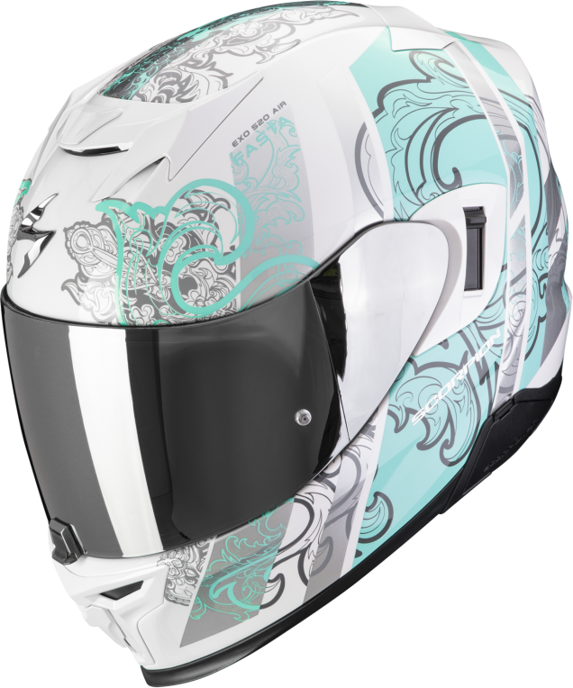 Casco Scorpion Exo-520 Evo Air Fasta Blanco Azul Claro  172-361-270