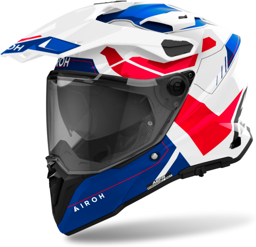 Casco Airoh Commander 2 Reveal Azul Rojo Brillo  CM2R18