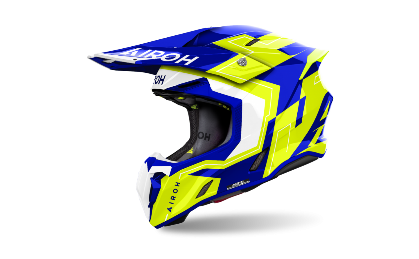 Casco Airoh Twist 3 Dizzy Azul Amarillo Brillo  TW3D31