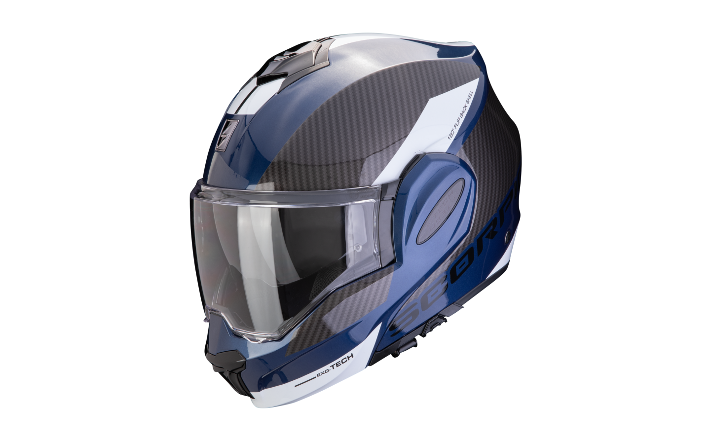 Casco Scorpion Exo-Tech Evo Team Azul Negro Blanco  118-457-170