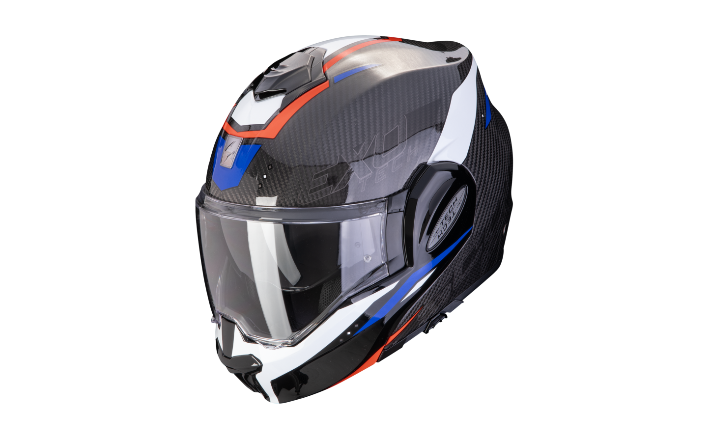 Casco Scorpion Exo-Tech Evo Carbon Rover Negro Rojo Azul  118-433-323