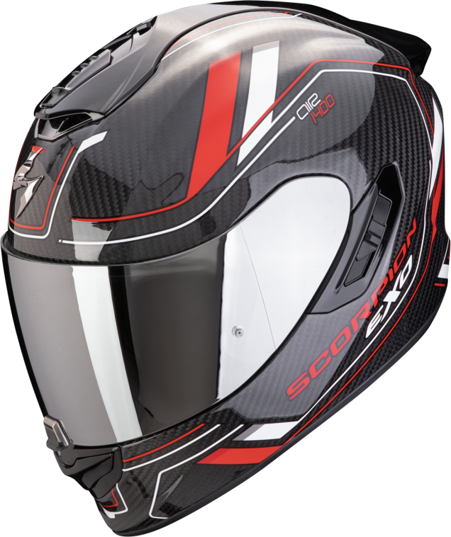 Casco Scorpion Exo 1400 Evo 2 Carbon Air Mirage Negro Rojo Blanco  140-440-101