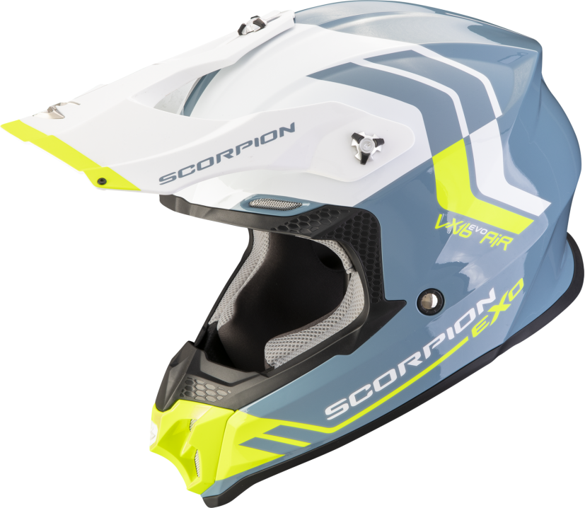 Casco Scorpion Vx-16 Evo Air Fusion Azul Amarillo Fluor  146-430-191