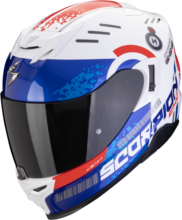 Casco Scorpion Exo 520 Evo Air Titan Blanco Azul Rojo  172-448-236