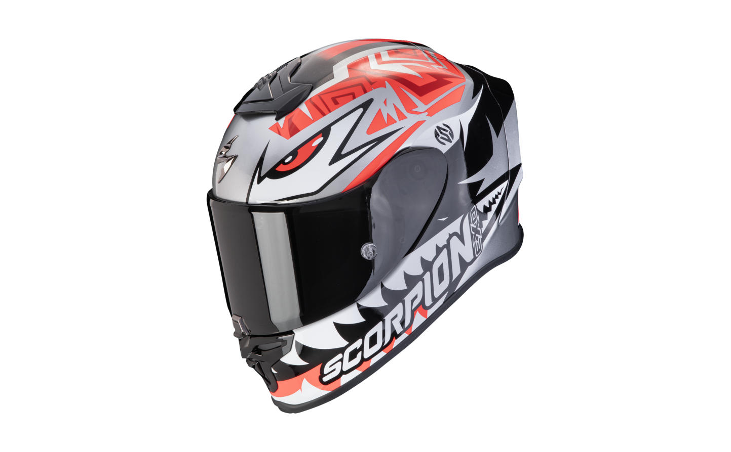 Casco Scorpion Exo R1 Evo Air Zaccone Plata Negro Rojo  110-439-327