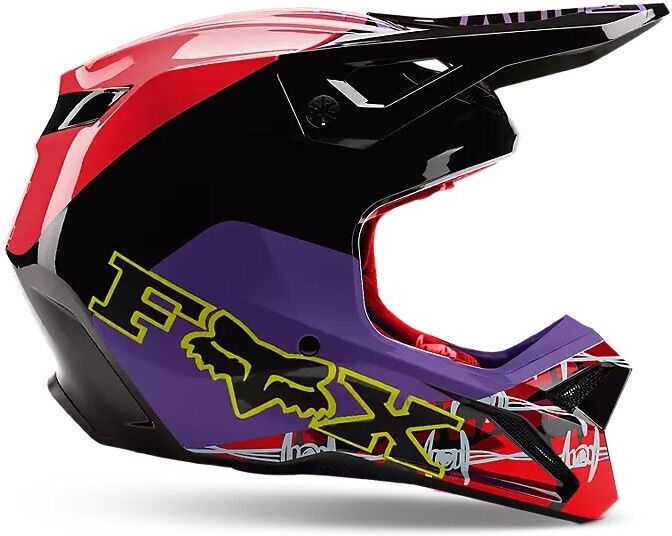 Casco Fox V1 Barbed Wire Se Negro Rojo  30435-017