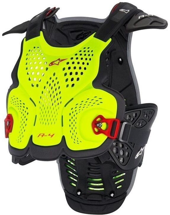 Peto Alpinestars A-4 Chest Protector Amarillo Fluor Rojo  6701517-553