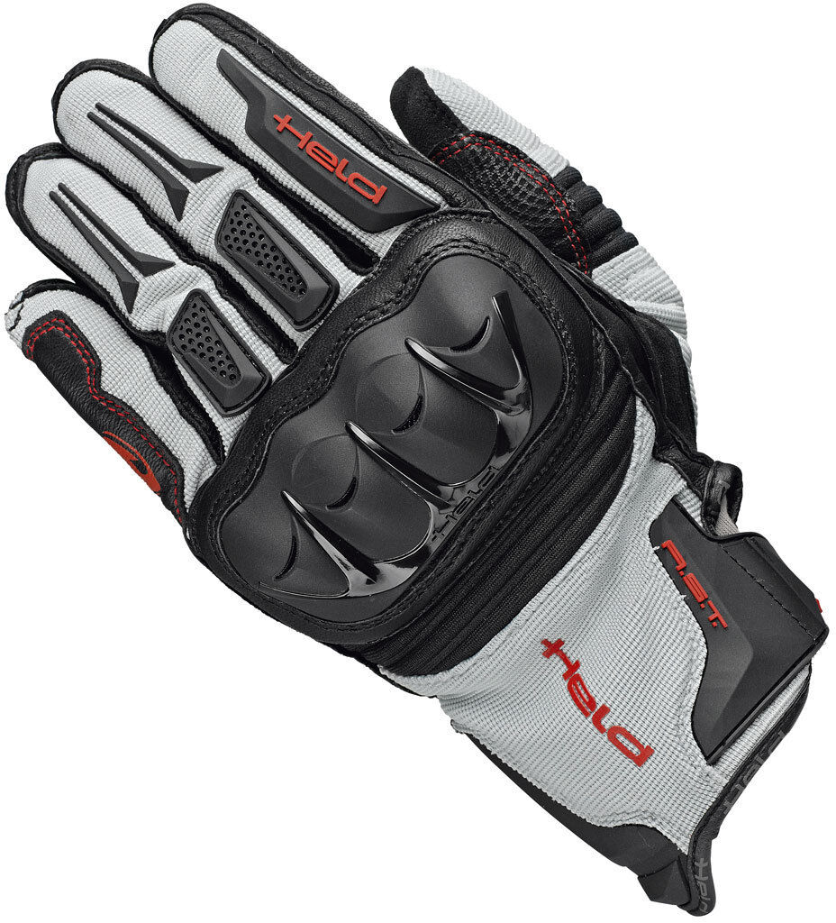 Held Sambia Guantes de moto - Negro Gris Rojo (2XL)