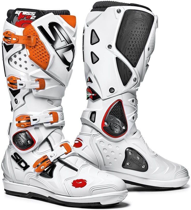 Sidi Crossfire 2 SRS Botas de Motocross - Blanco Naranja (44)