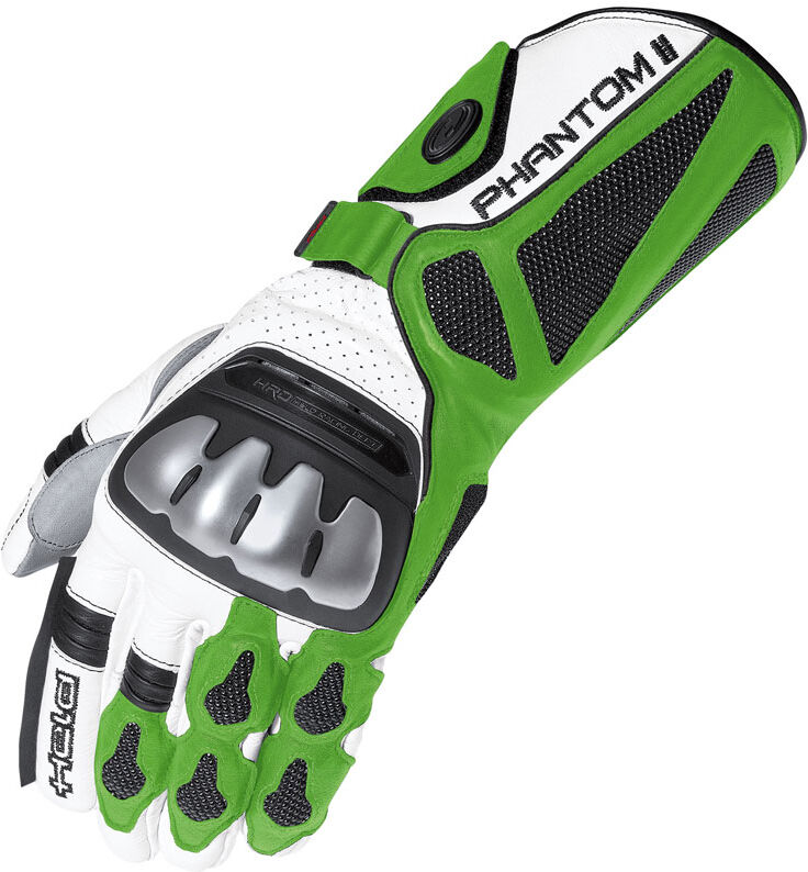 Held Phantom II Guantes de la motocicleta - Blanco Verde (2XL)