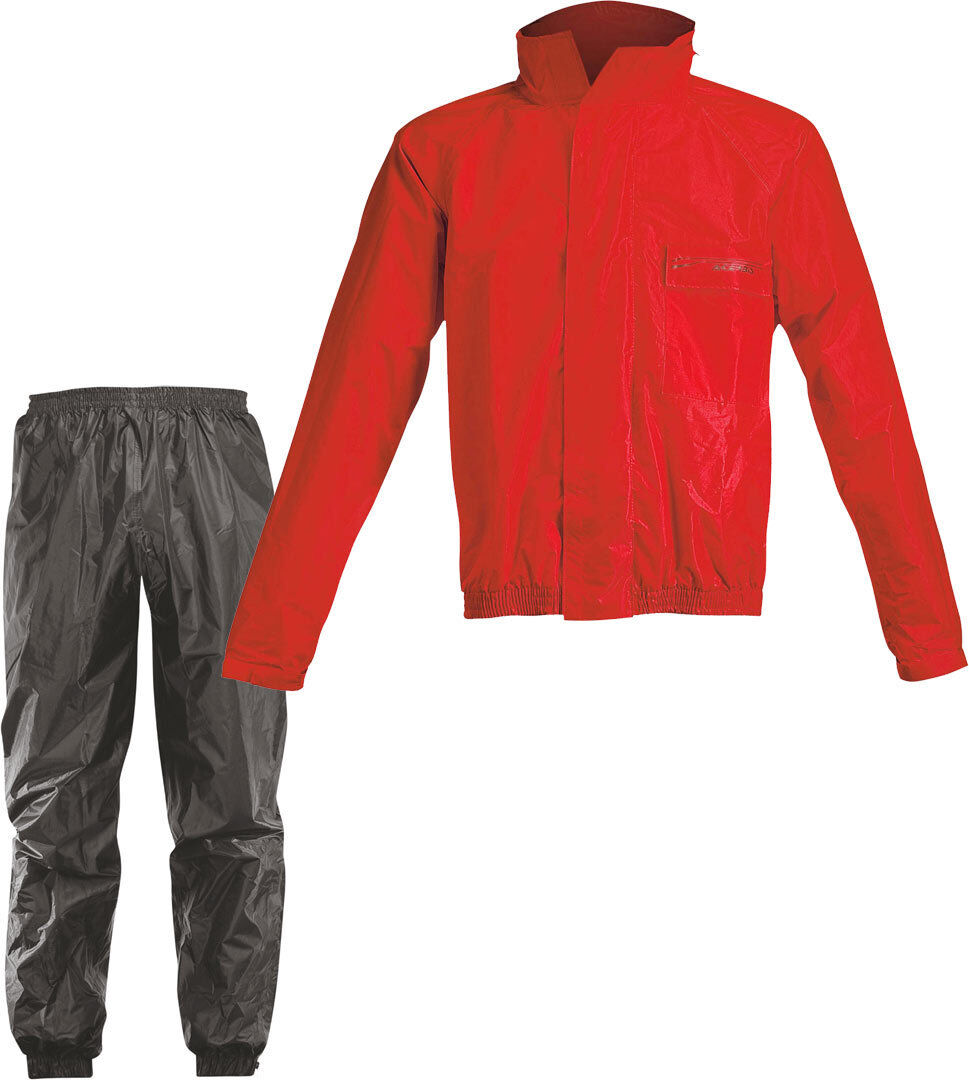 Acerbis Logo Traje de lluvia de 2 piezas - Negro Rojo (XL)