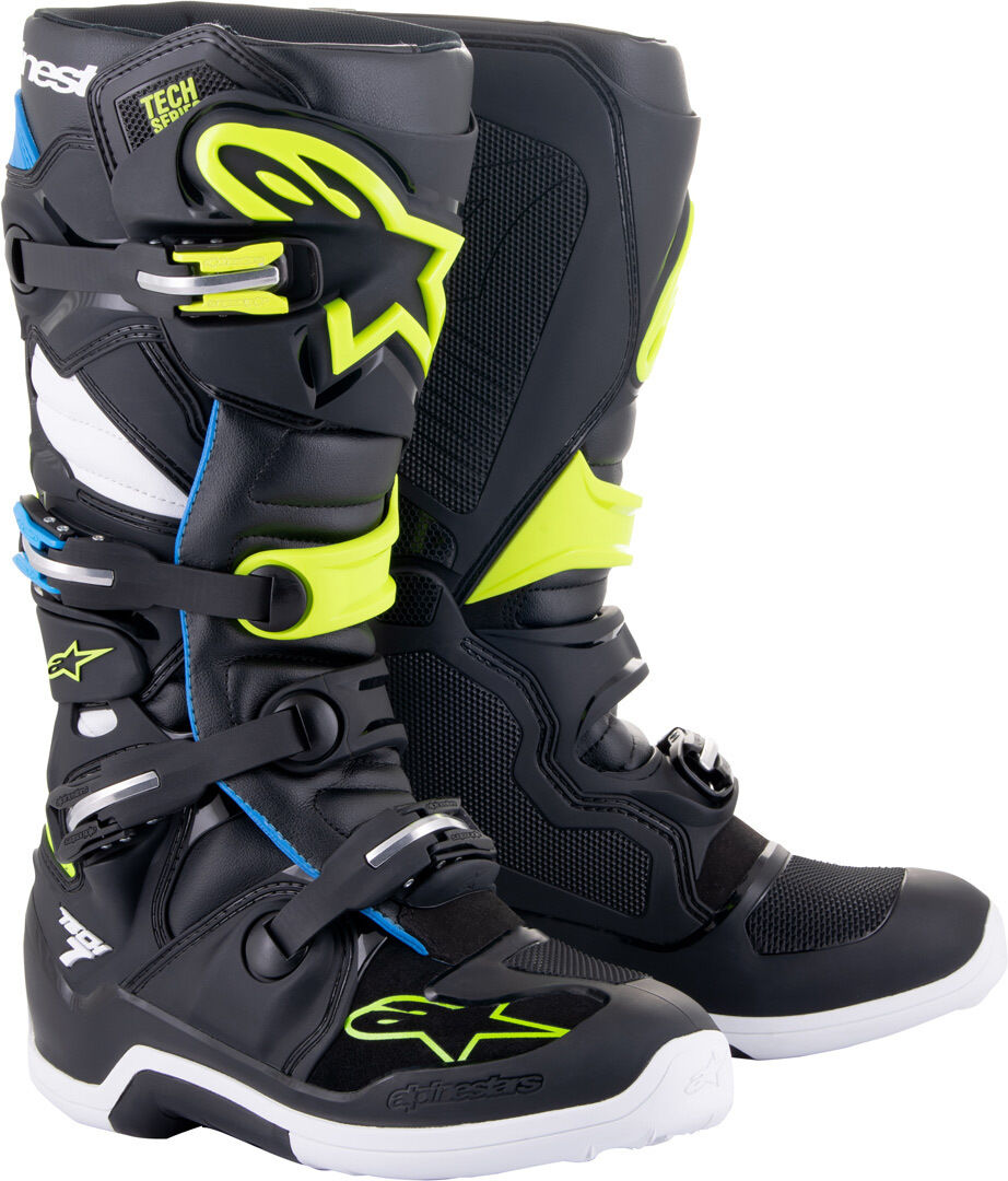 Alpinestars Tech 7 Botas de motocross - Negro Azul Amarillo (39)