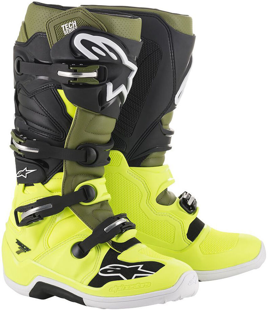 Alpinestars Tech 7 Botas de motocross - Verde Marrón (44 45)