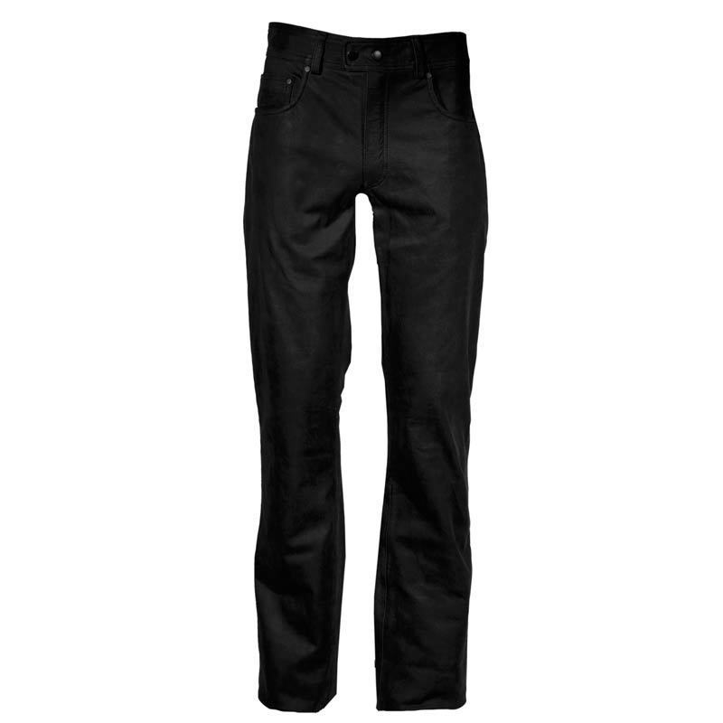 Modeka Stemp Pantalones de cuero para motocicleta - Negro (36)