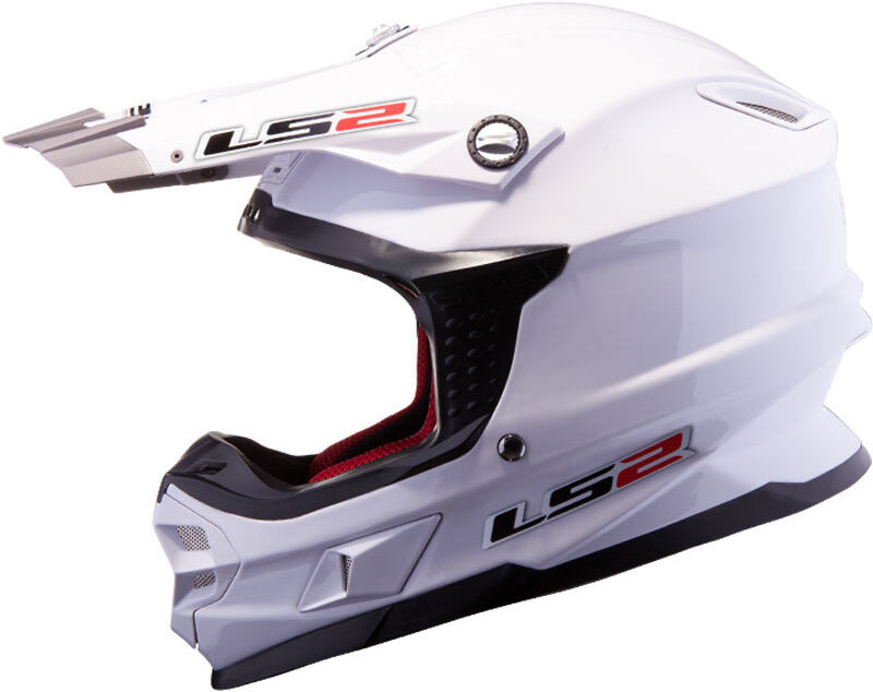 LS2 MX456 Single Mono Casco de Motocross - Blanco (XS)