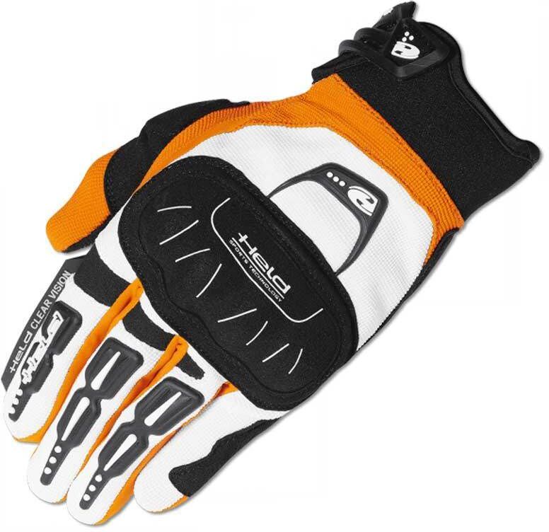 Held Backflip Guantes de Motocross - Blanco Naranja (2XL)