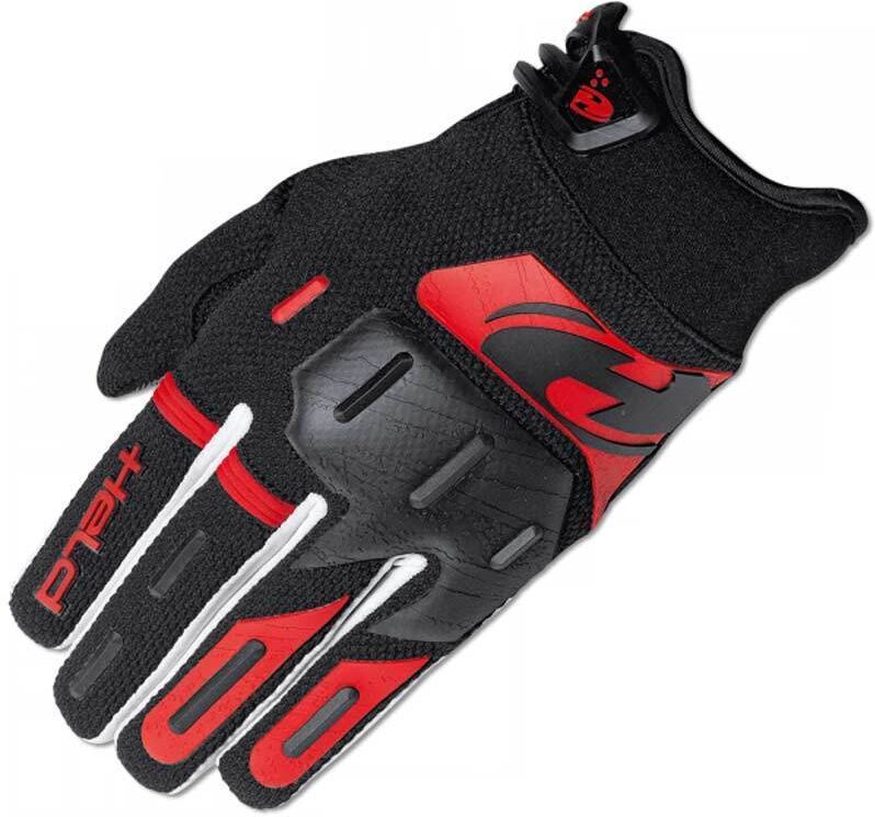 Held Hardtack Guantes de Motocross - Negro Rojo (3XL)