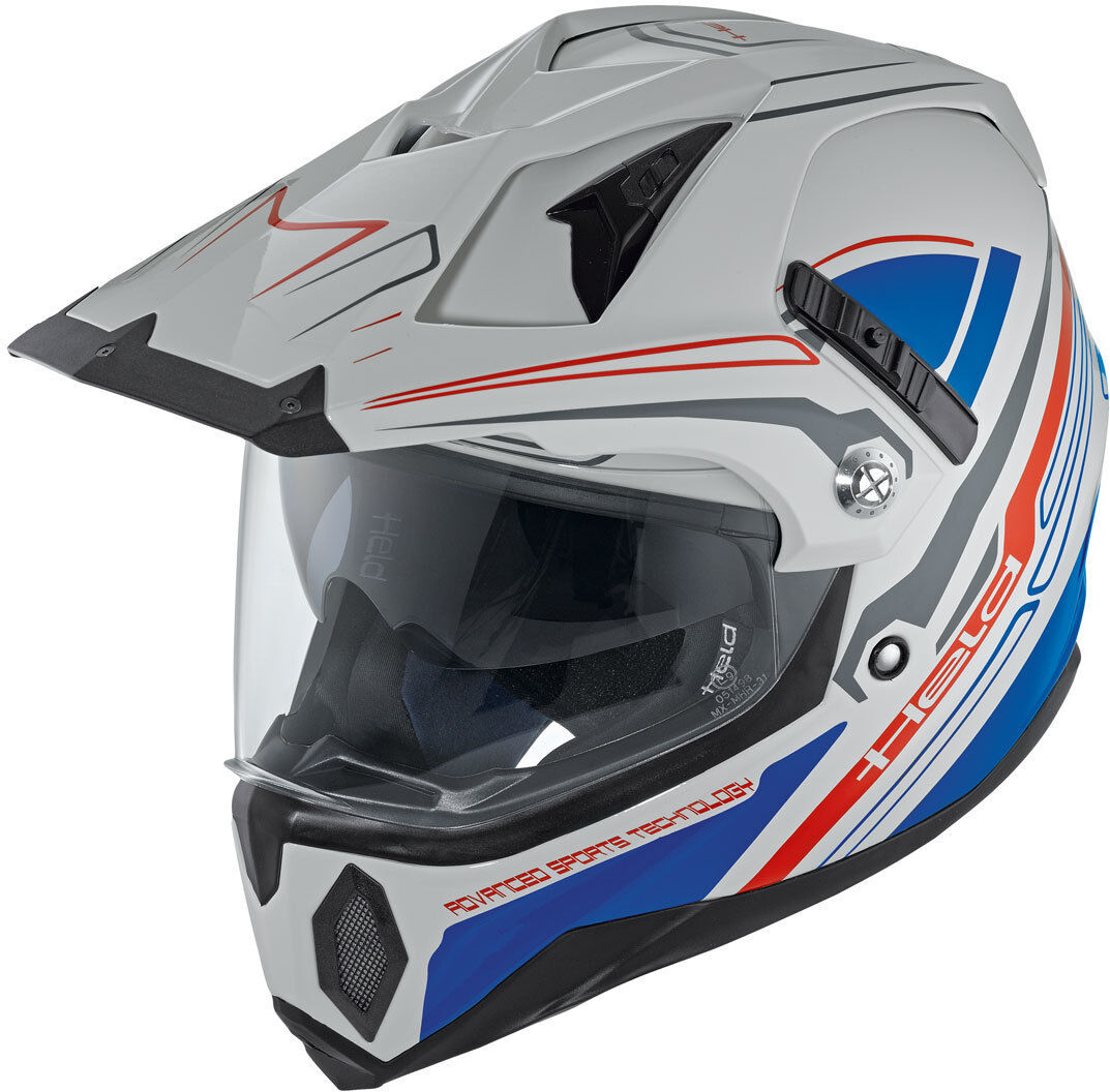 Held Makan Casco de Motocross - Gris Azul (XS)