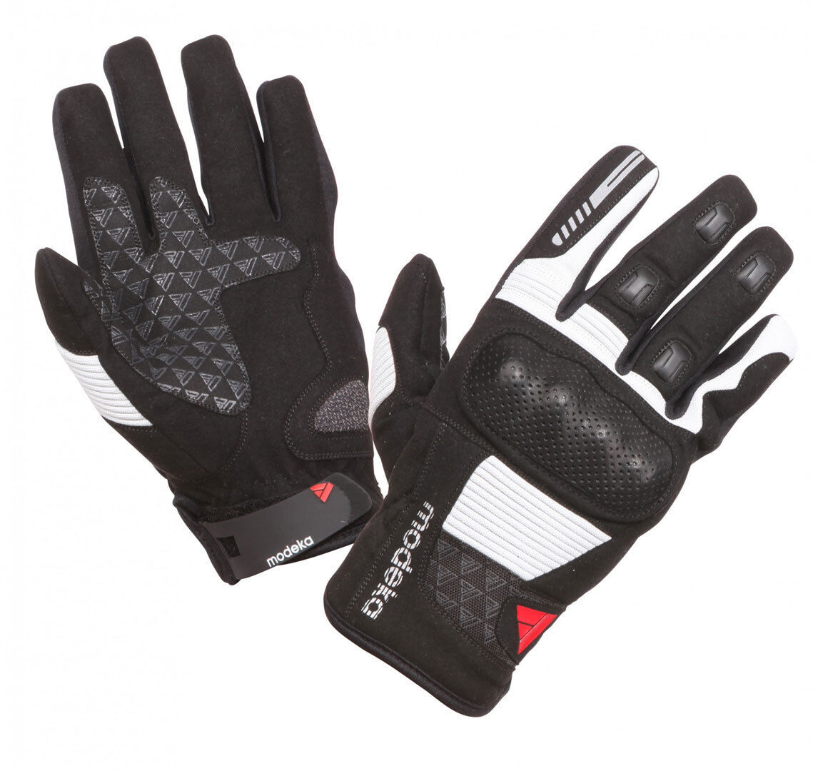 Modeka Fuego Guantes de la motocicleta - Negro Gris (2XL)