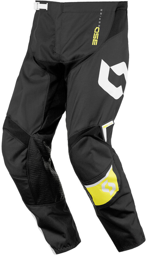 Scott 350 Dirt Pantalones de Motocross de los cabritos - Negro Amarillo (26)