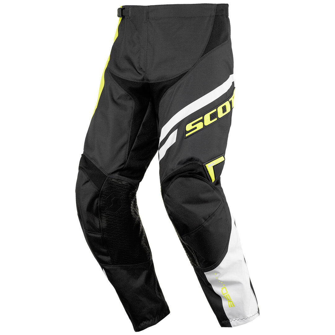 Scott 350 Track Pantalones de Motocross de los cabritos - Negro Amarillo (26)