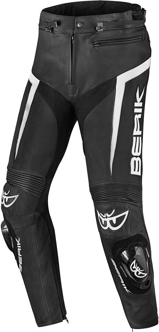 Berik Misle Pantalones de cuero moto - Negro Blanco (60)
