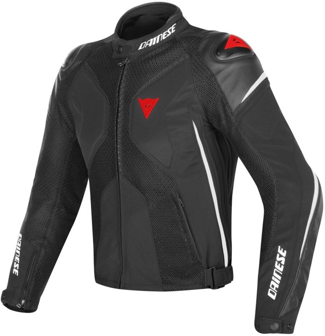 Dainese Super Rider D-Dry Chaqueta de moto textil - Negro Blanco Rojo (46)