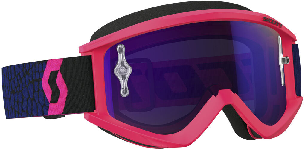 Scott Recoil XI Works Gafas de Motocross azul/Fluo rosa cromo - Rosa Azul (un tamaño)