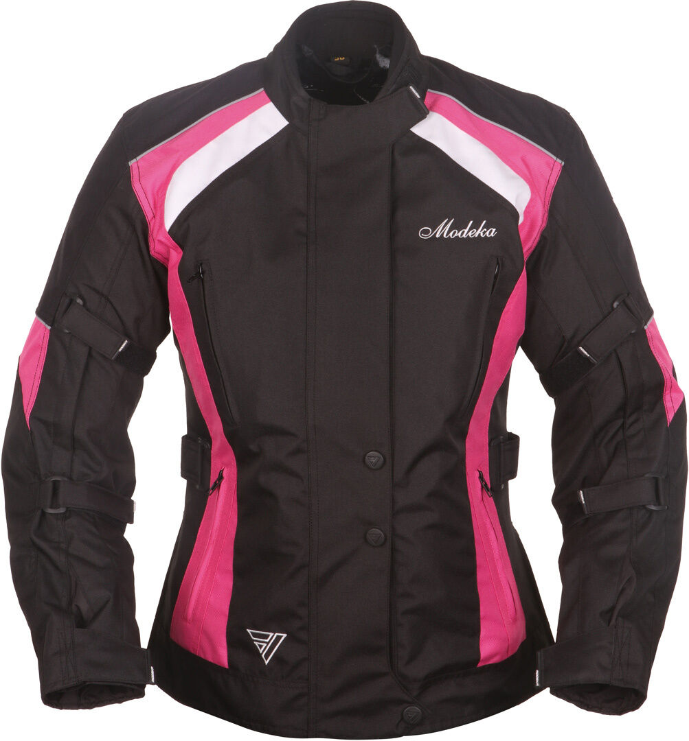 Modeka Janika Chaqueta textil para motocicletas para damas - Negro Rosa (34)