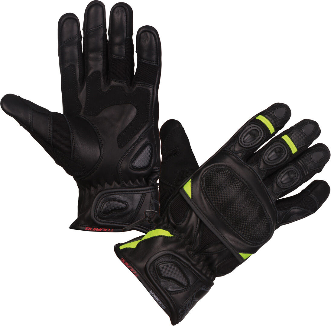 Modeka Sahara S Guantes de la motocicleta - Negro Amarillo (XL)