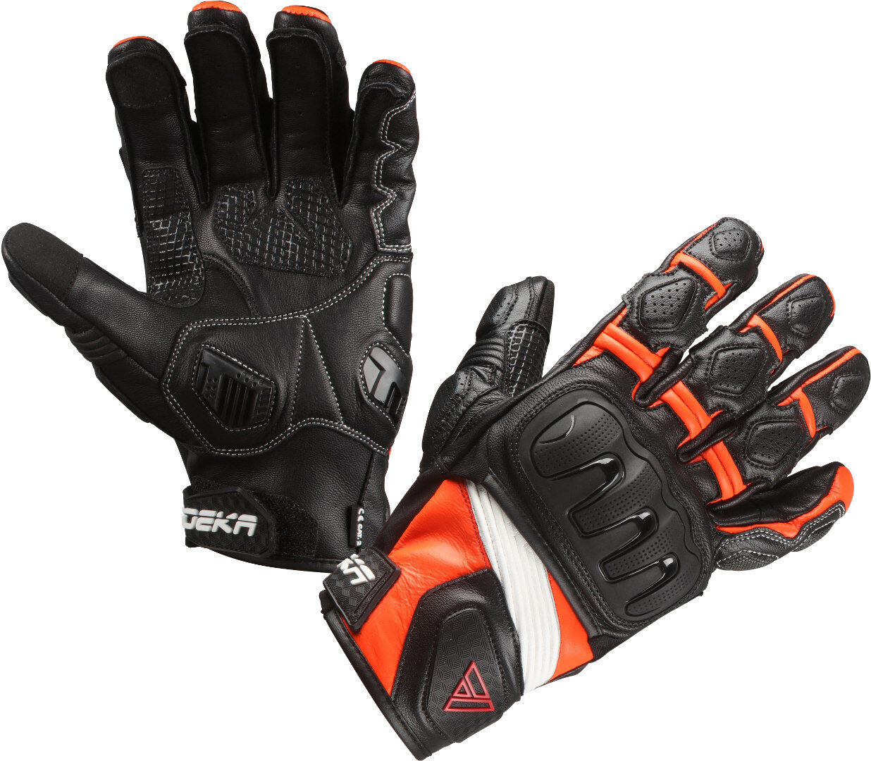 Modeka Baali Guantes de motocicleta - Negro Naranja (M L)