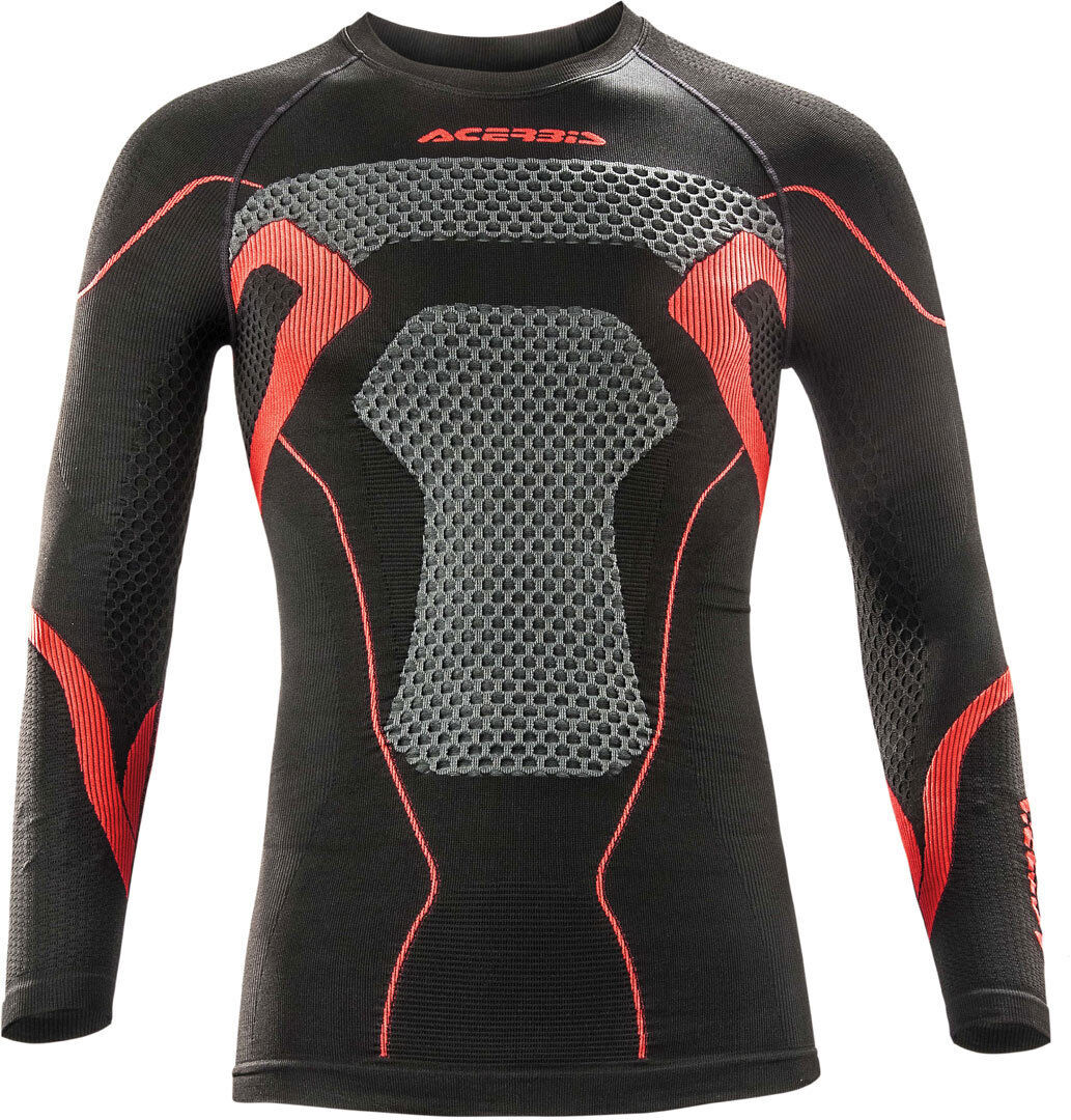 Acerbis X-Body Camisa de invierno - Negro Rojo (L XL)
