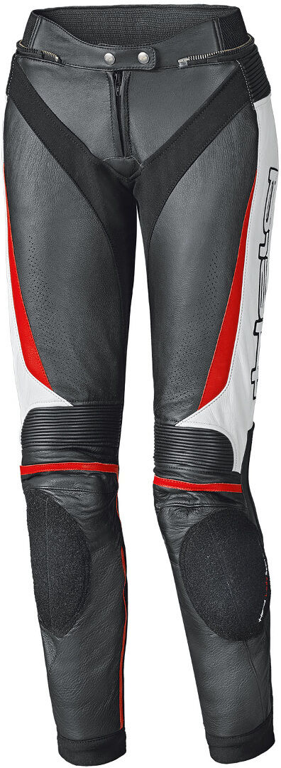 Held Lane II Pantalones de cuero para motocicletas para mujer - Negro Blanco Rojo (40)